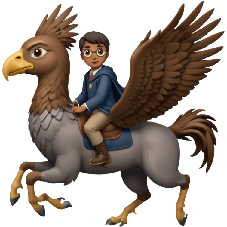harry potter riding buckbeak emoji