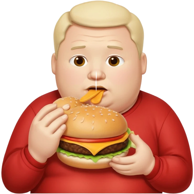 Fat man eating hamburger emoji