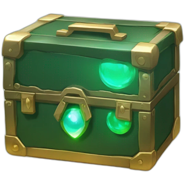 Pokemon Game LootCase Color DarkGreen Rich Treasure Legendary Epic Pokeballs Pokemons and Pokemon Items Inside this have Shiny Glow emoji