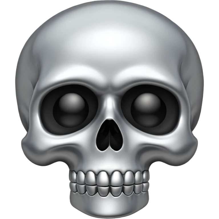 silver chrome scull emoji
