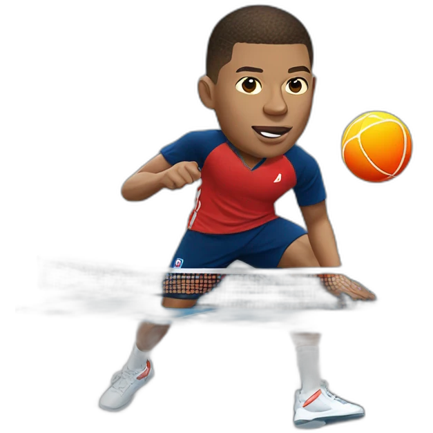 Mbappé playing ping-pong emoji