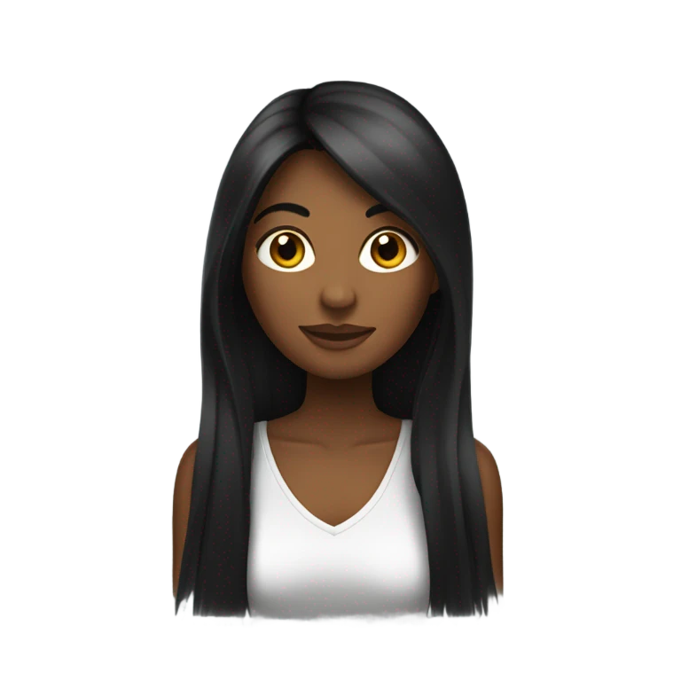 Fille cheveux noir  emoji