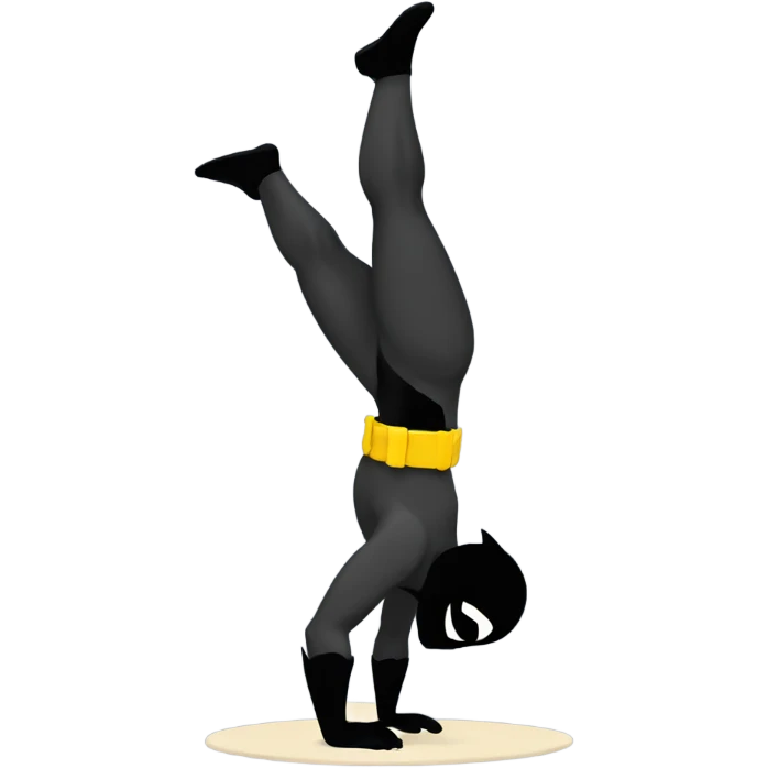Batman doing a handstand emoji