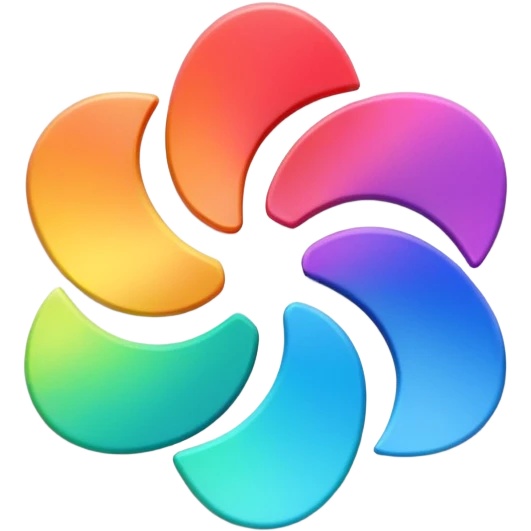 Davinci resolve "Power grades" shape, glossy iconm (rainbow colors) emoji
