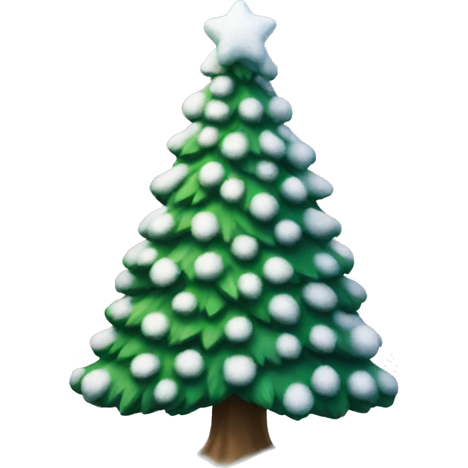 Christmas tree with snow on it emoji