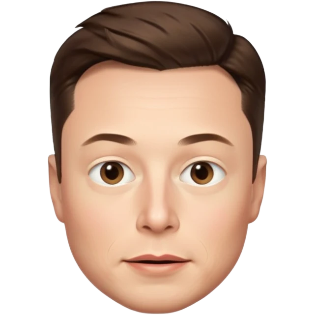 Elon Musk's face in the style of IOS memoji emoji
