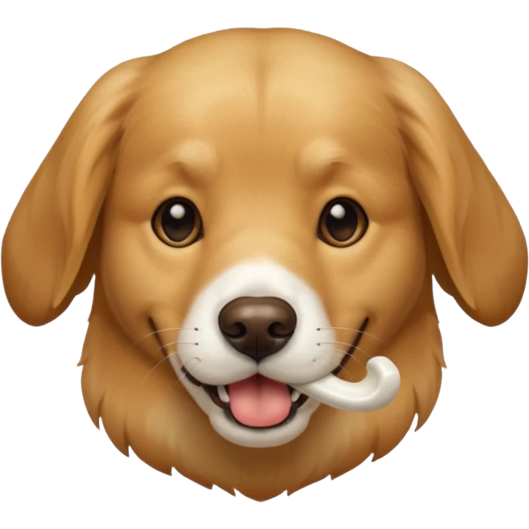 dog faace with bone in mouth emoji