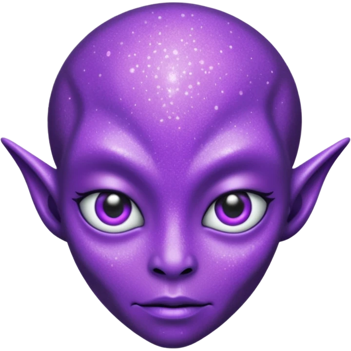 glitter purple alien emoji