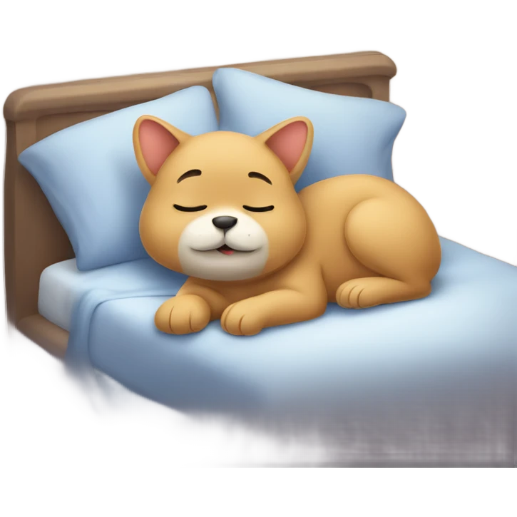 Cute animal saying goodnight or laying in bed emoji