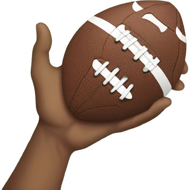 Football with a hand that is missing a pinkie emoji