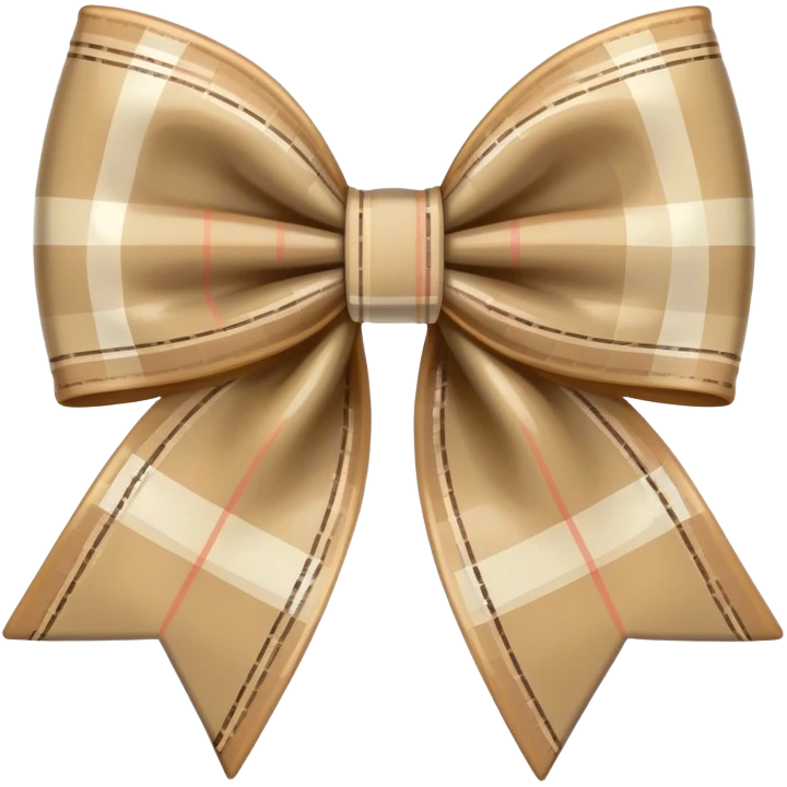 beige plaid bow emoji