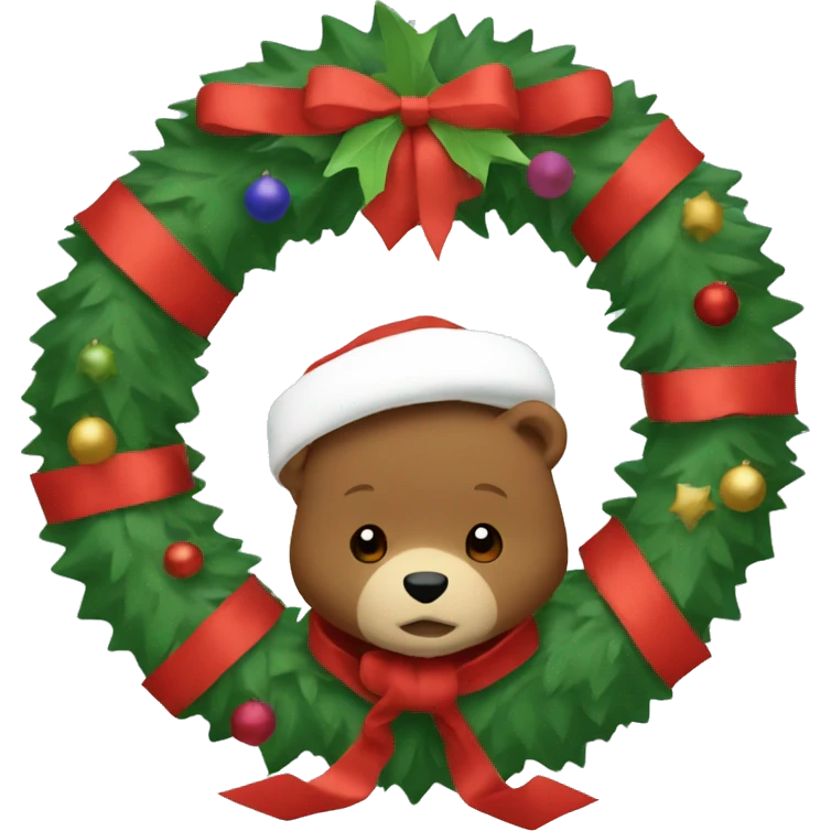 Christmas wreath with Paddington emoji
