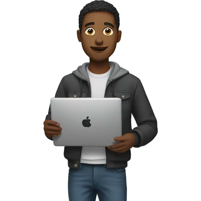 college student holding a laptop emoji