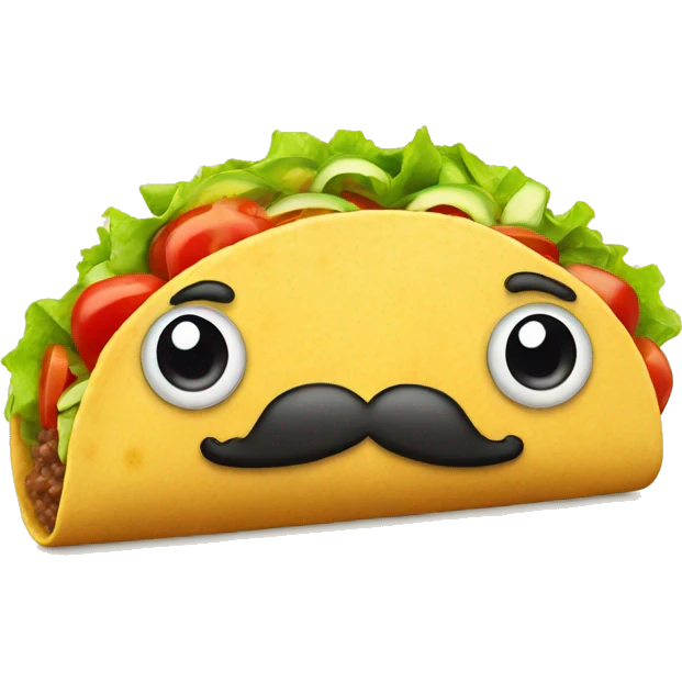 Taco with big mustache and eyes  emoji