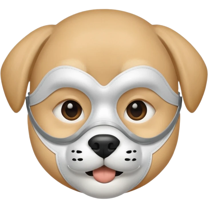 boy wearing dog mouth mask, without ears emoji