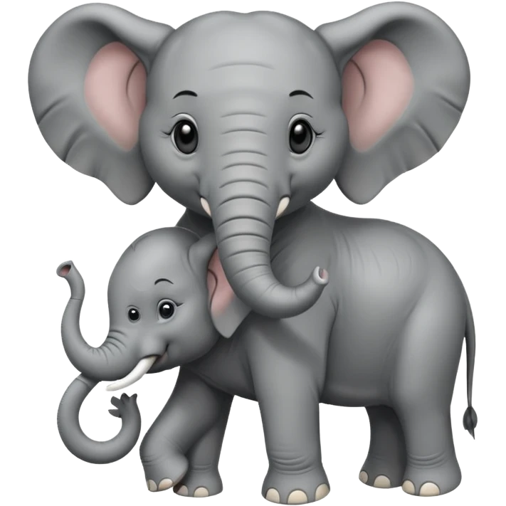 A elephant with a baby elephant emoji