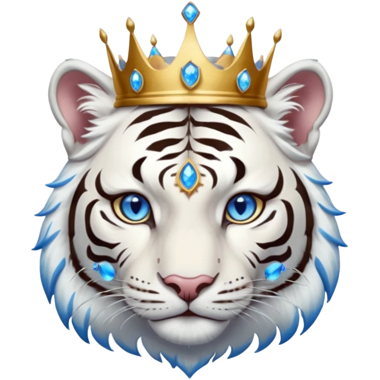 ESO Female white tiger khajiit leader of the umbral rose, blue eyes, blue 'third eye' gem, something symbolizing leadership ruling  emoji