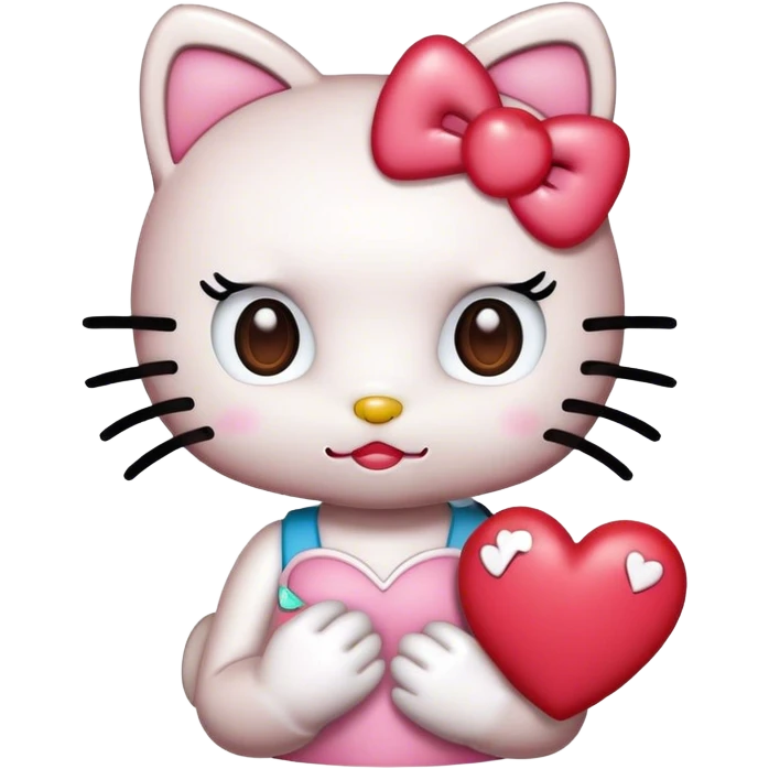 Hello Kitty co ojosde corazón  emoji