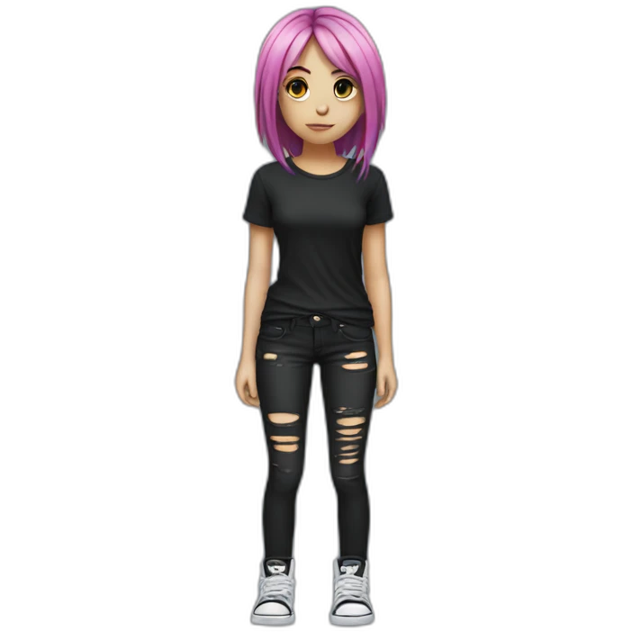 emo girl full body shot emoji