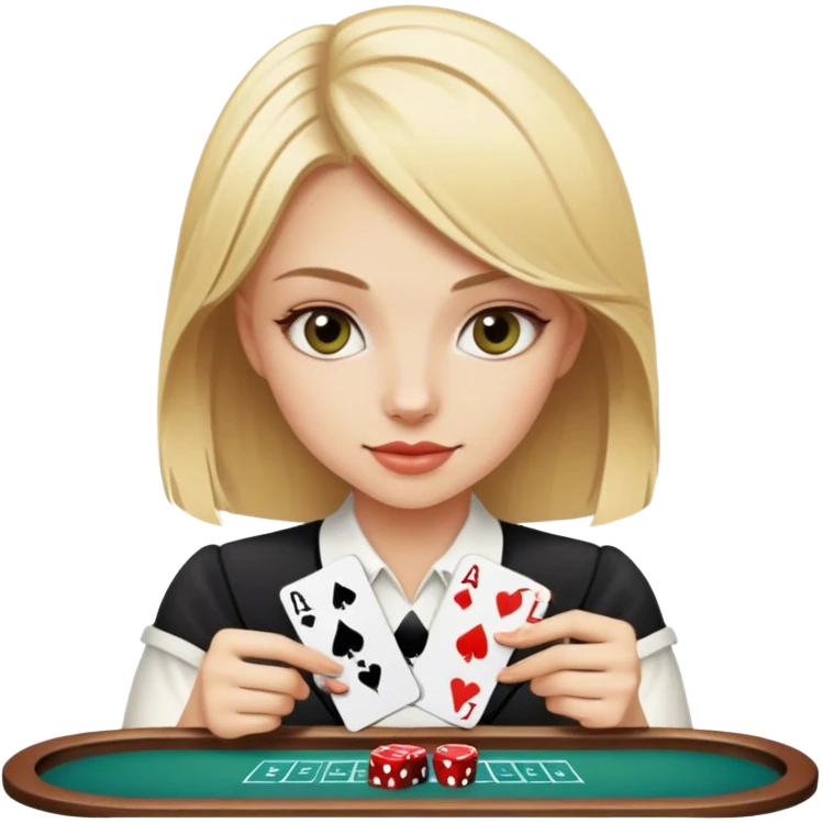 Blonde girl playing blackjack emoji