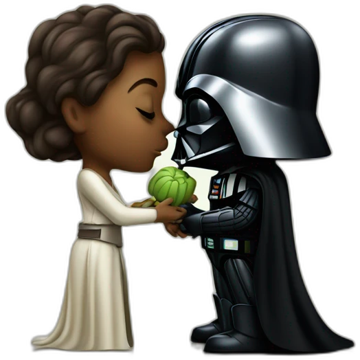 Darth Vader kissing yoda emoji