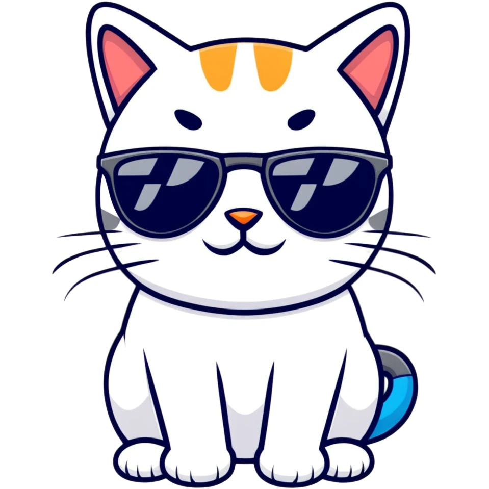 cool cat wearing sunglasses emoji