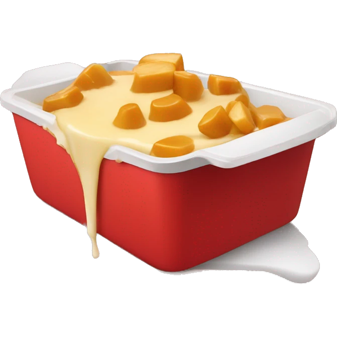 Poutine cheese and gravy in red container emoji