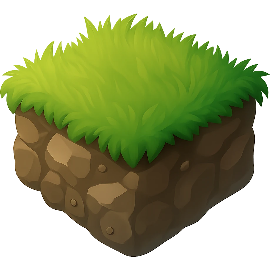 make the ground a bit greyish brown and make it on a transparent background emoji