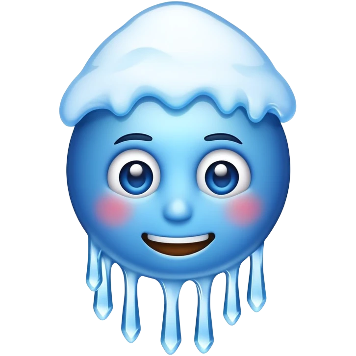 the cold freezing face emoji but icicles coming from its smile emoji