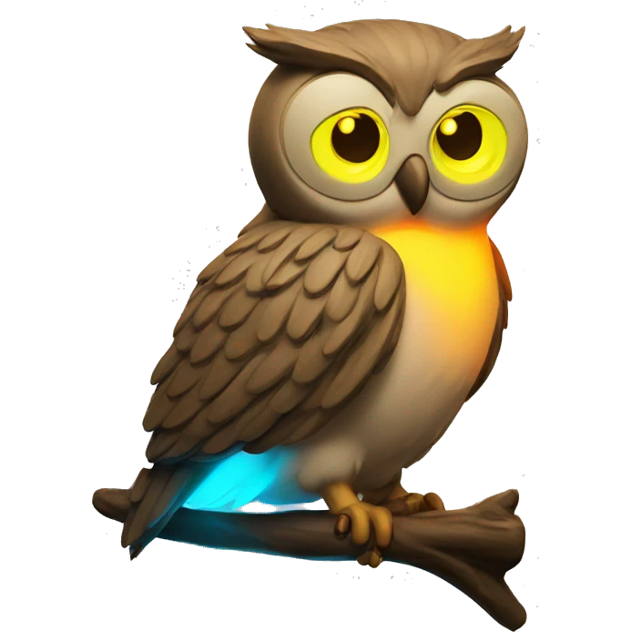 drunk owl bar, neon emoji