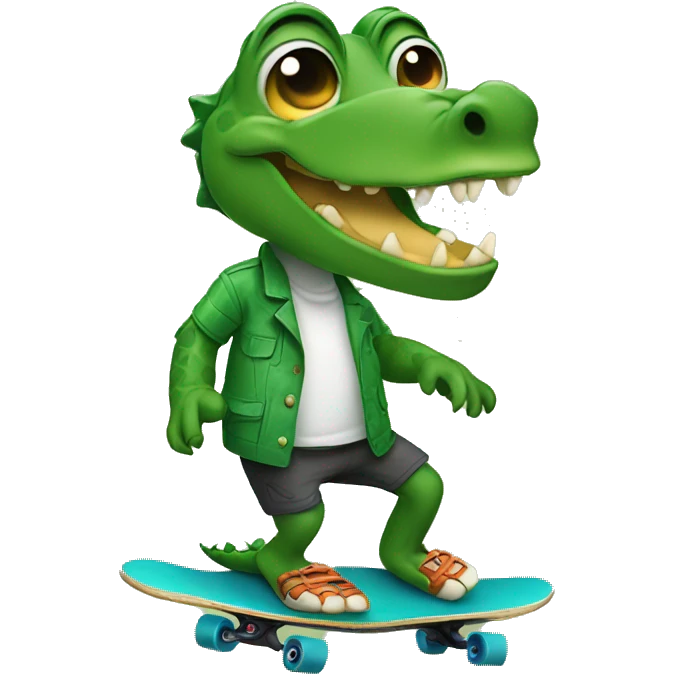 alligator on a skateboard  emoji