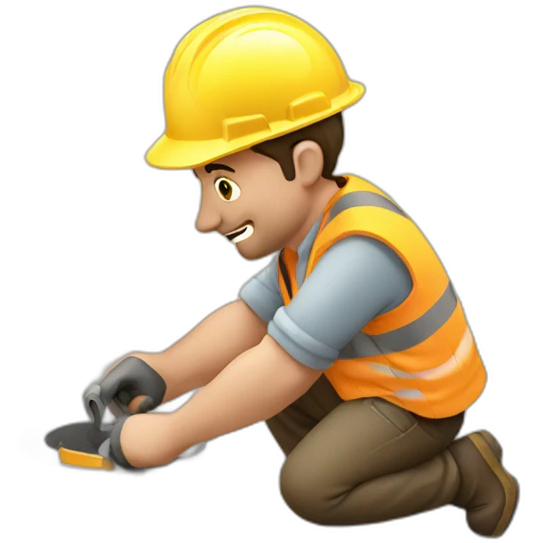 builder fixing a hole emoji