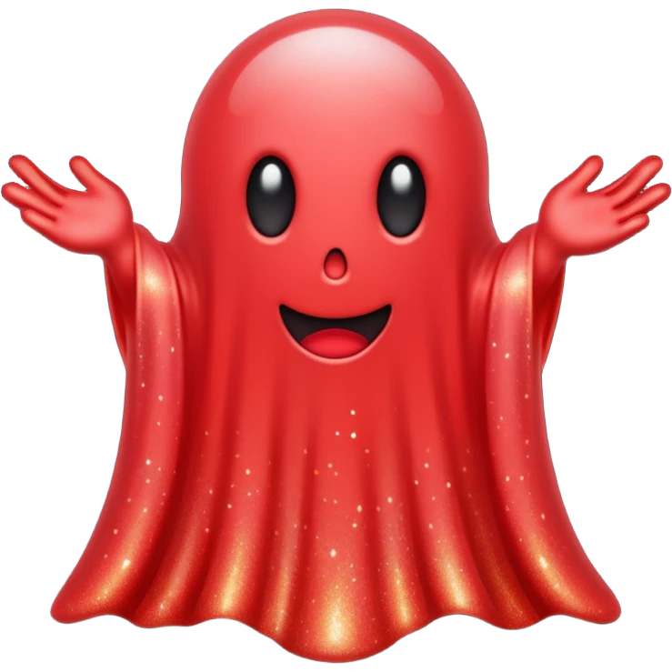 red glitter ghost emoji