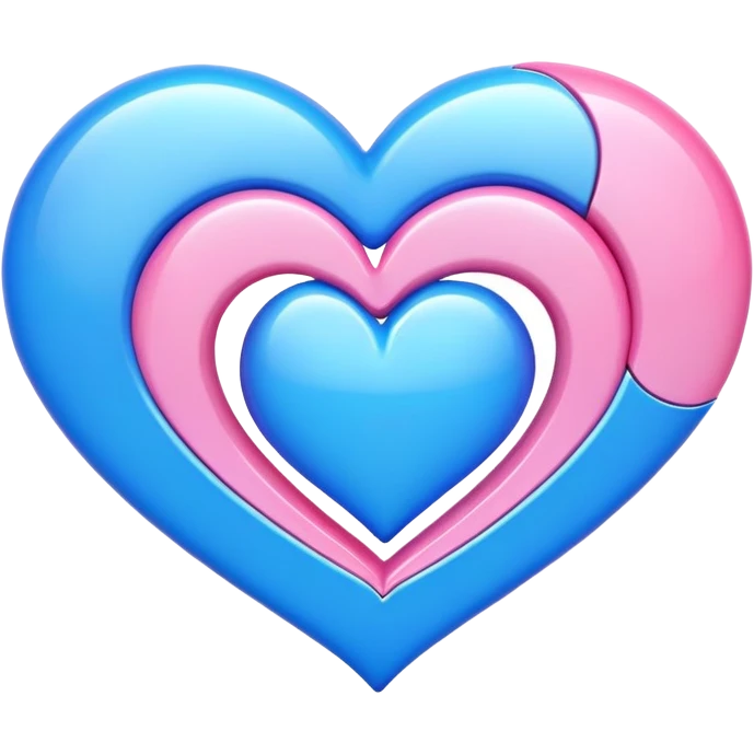 Blue nd pink heart revolving around eachother emoji