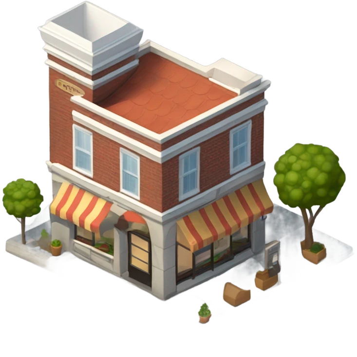 Restaurant exterior isometric emoji
