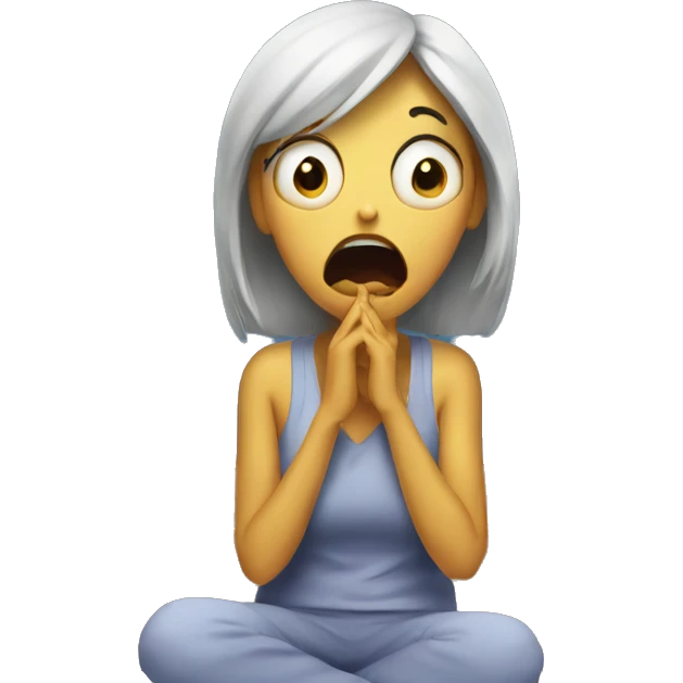 Horrified lady watching t v  emoji