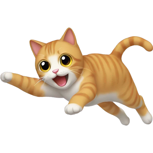 Cat flying with rainbows coming out of butt emoji