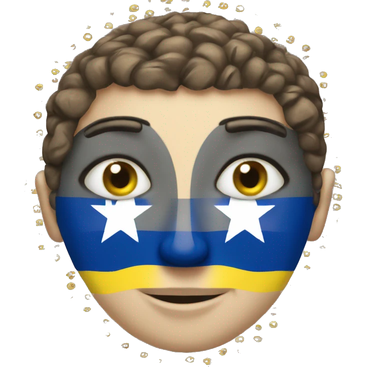 Emojis with heart eyes but in the eyes there is a bosnian flag emoji