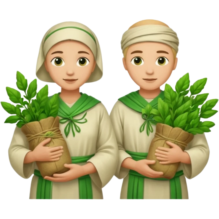 Ancient Healers with herbs  emoji