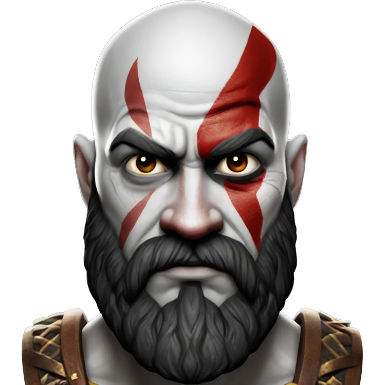 Kratos from God of war ios 16 ultra realistic style emoji