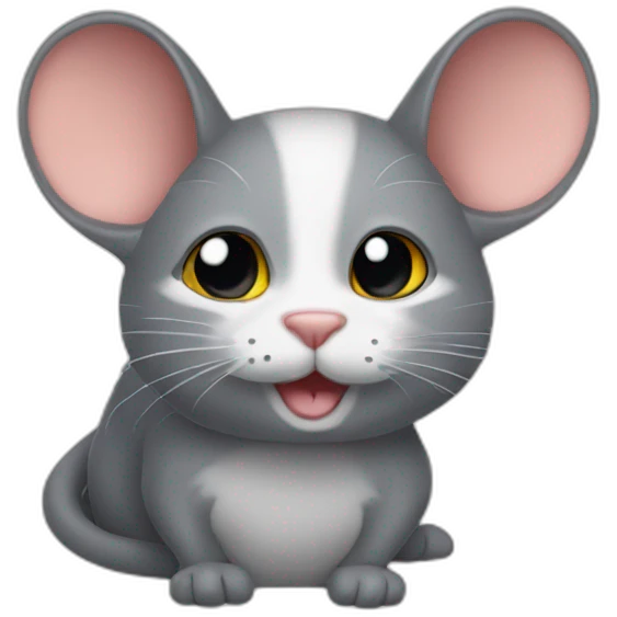 Une souris sur un chat emoji