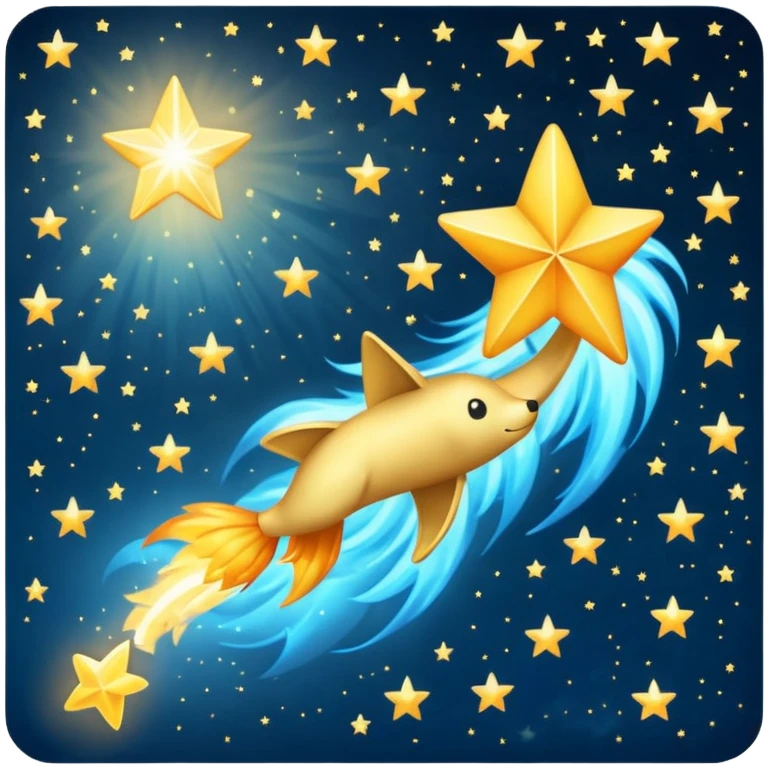 Meteor – Bright falling star with blazing tail emoji