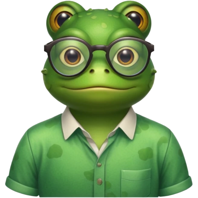 glasses frog with shirt emoji