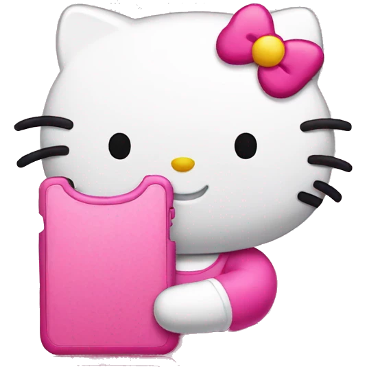Hello kitty with an iphone emoji