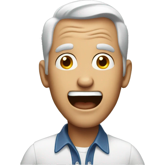 Smiling American Man have a surprised emoji