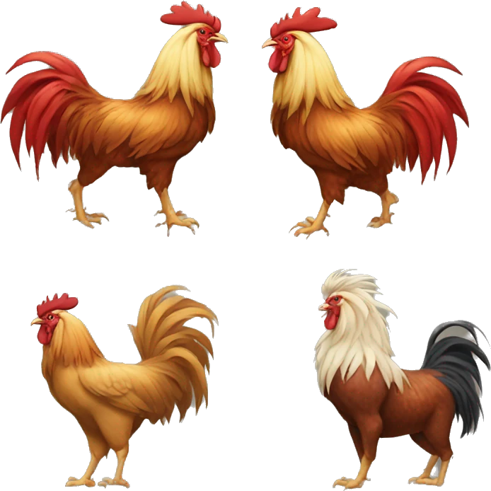 Rooster v lion emoji