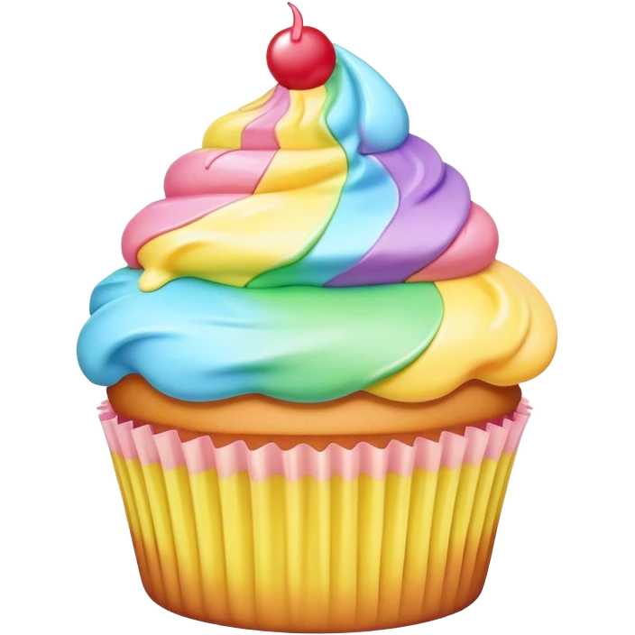 melted rainbow kawaii cupcake emoji