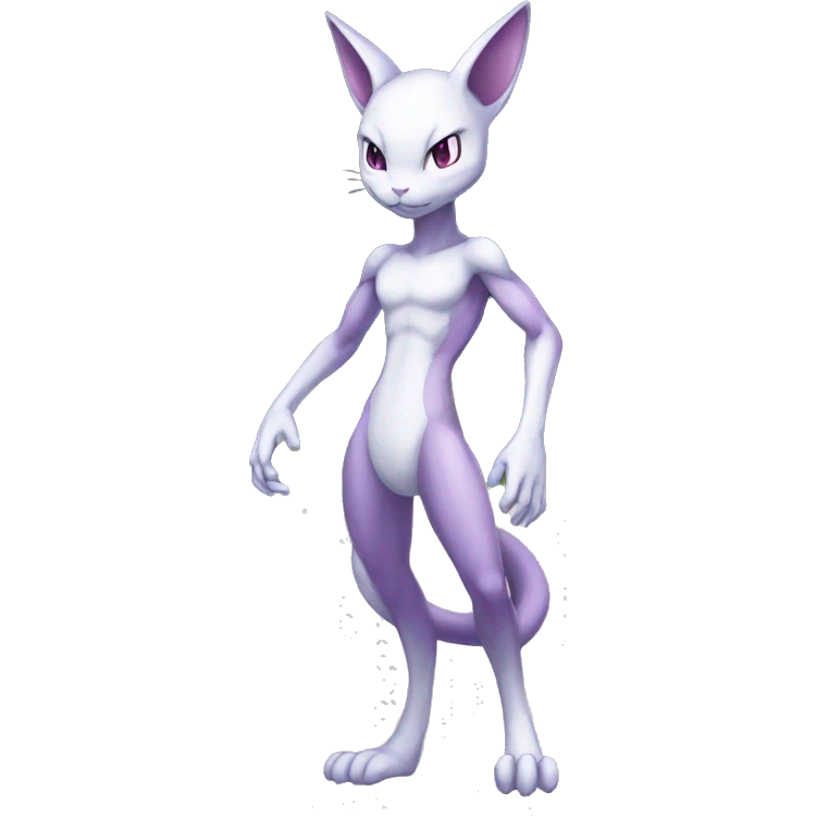 Anthro Mewtwo-Pokémon full body emoji