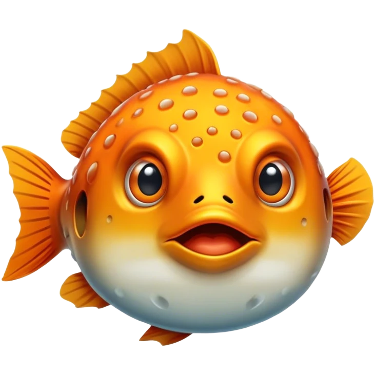 All Orange Blowfish Hybrid Facing Forward emoji
