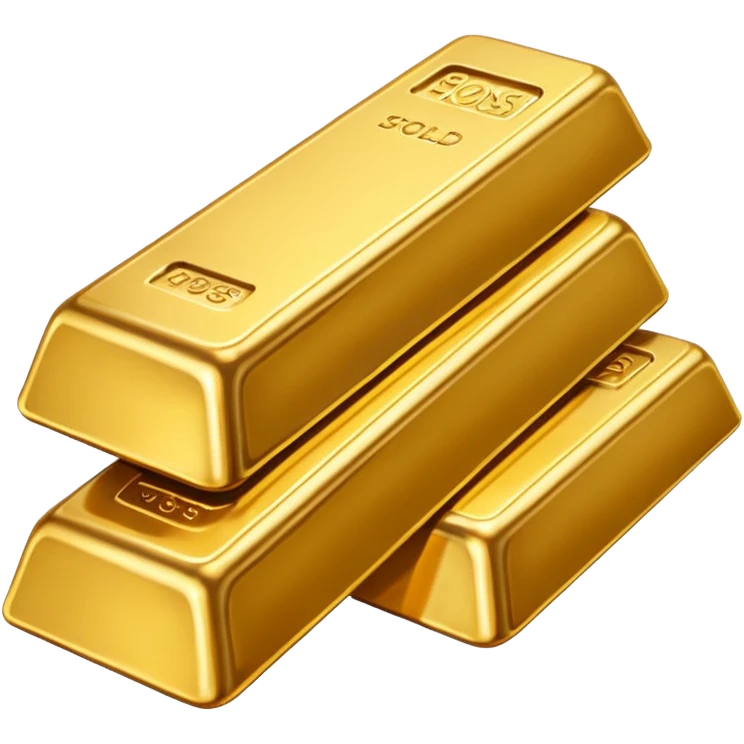 several gold bars, realistic lighting, no text or engravings, smooth surface emoji